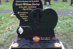 Black granite memorial with silhouette design — Donald William Corley