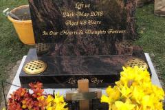 Granite headstone — Sarah May, beloved wife and mother