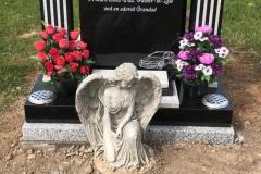 Black granite memorial marker