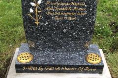 Granite headstone memorial