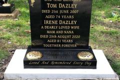 Granite headstone — Tom Dazley & Irene Dazley